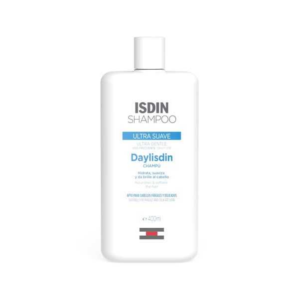 DailyIsdin Shampoo Ultra Suave - Champú de uso diario para cabello frágil con proteínas de trigo