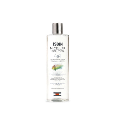 Envase de ISDIN Micellar Solution 4 en 1, agua micelar 400 ml