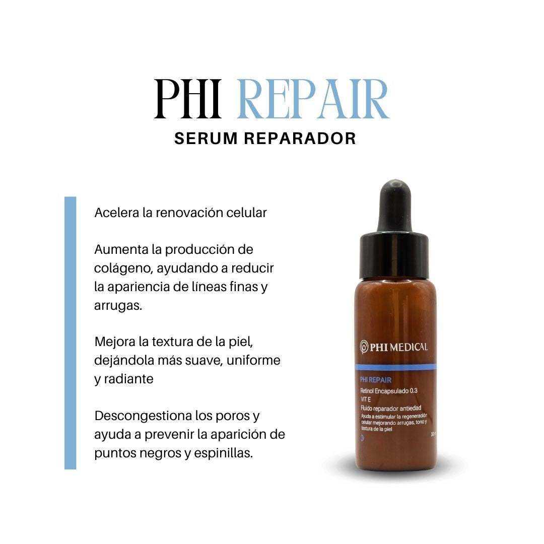 Phi Repair - Serum Reparador con Retinol encapsulado al 0.3% y Vitamina E