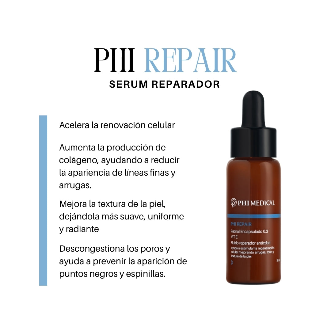 Phi Repair - Serum Reparador con Retinol encapsulado al 0.3% y Vitamina E