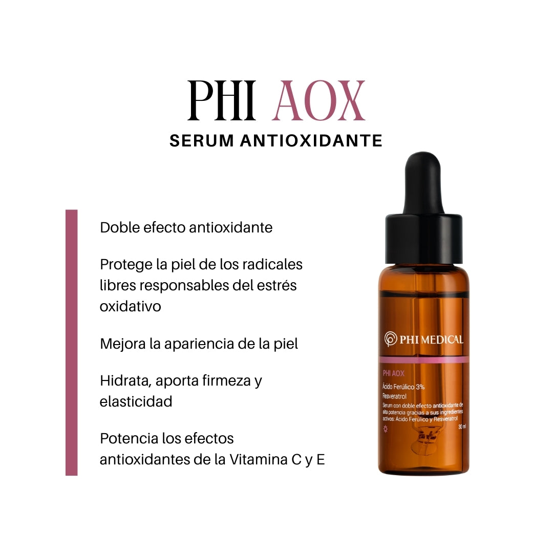 Phi AOX - Serum Antioxidante con Ácido Ferúlico y Resveratrol