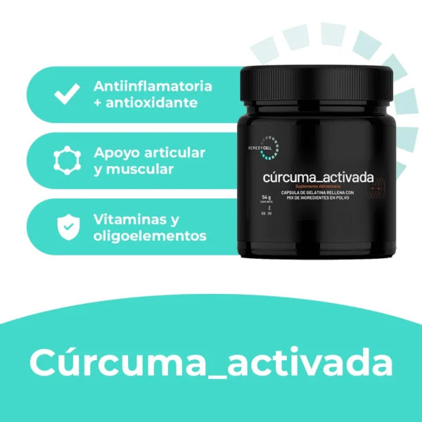 Cúrcuma Activada 60 Caps - Antiinflamatorio + soporte articular y digestivo