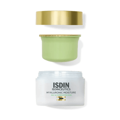 ISDIN Isdinceutics Hyaluronic Moisture Oily Skin Refill 50 g: cápsula de recarga, tapa dorada y frasco original