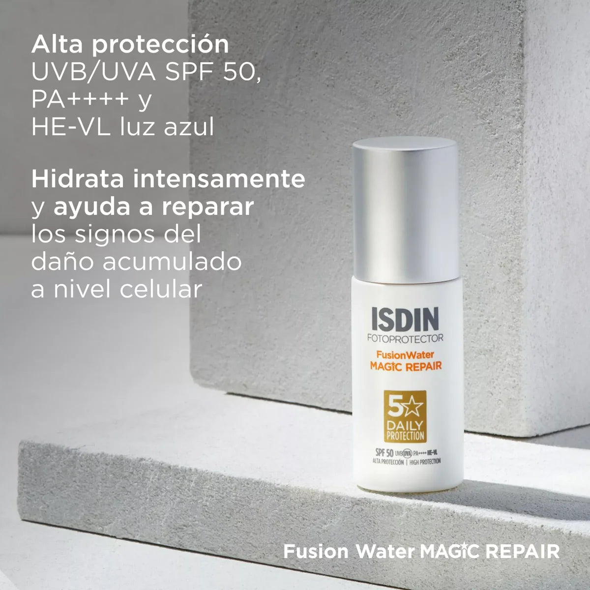 Fusion Water MAGIC  Repair SPF 50 - Bloqueador con triple acción anti-fotoenvejecimiento