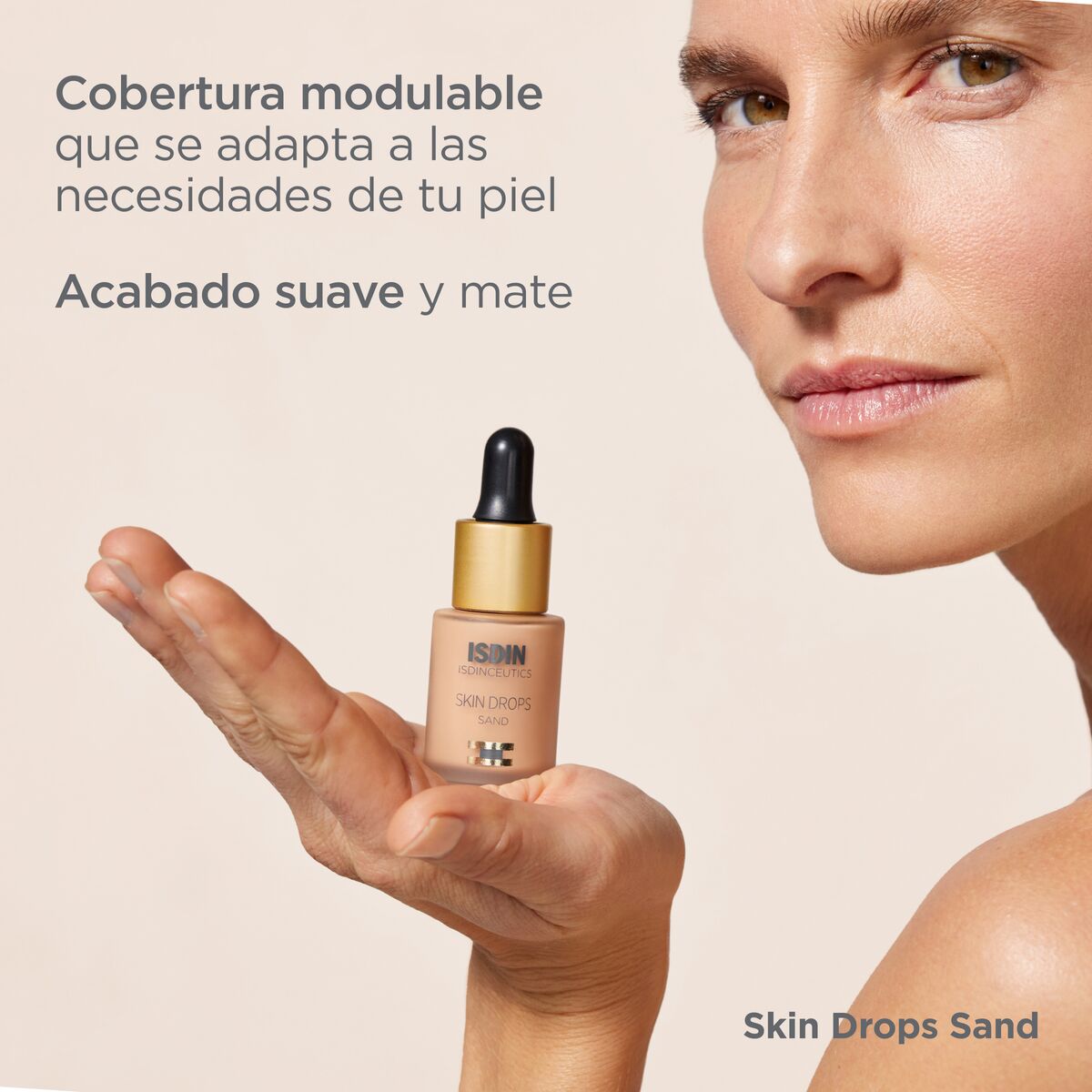 Isdinceutics Skin Drops Sand - Maquillaje en gotas de cobertura adaptable y duración 12h