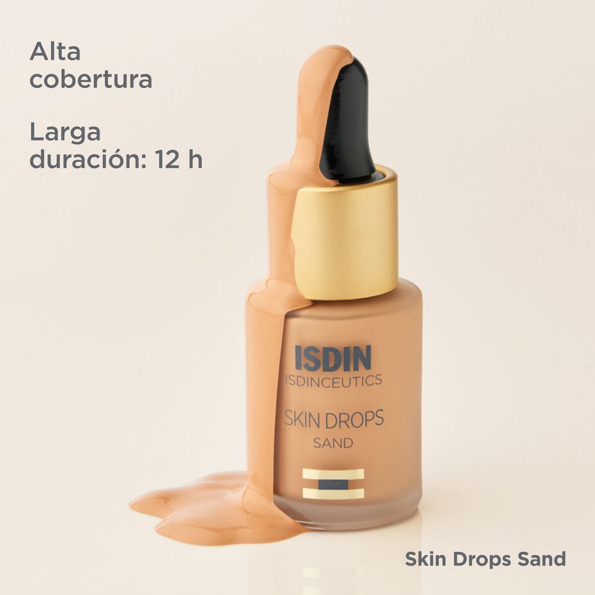 Isdinceutics Skin Drops Sand - Maquillaje en gotas de cobertura adaptable y duración 12h