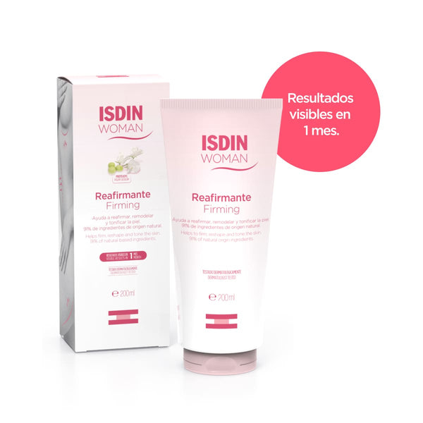 ISDIN Woman Reafirmante, crema corporal reafirmante 200 ml: tubo y caja del producto
