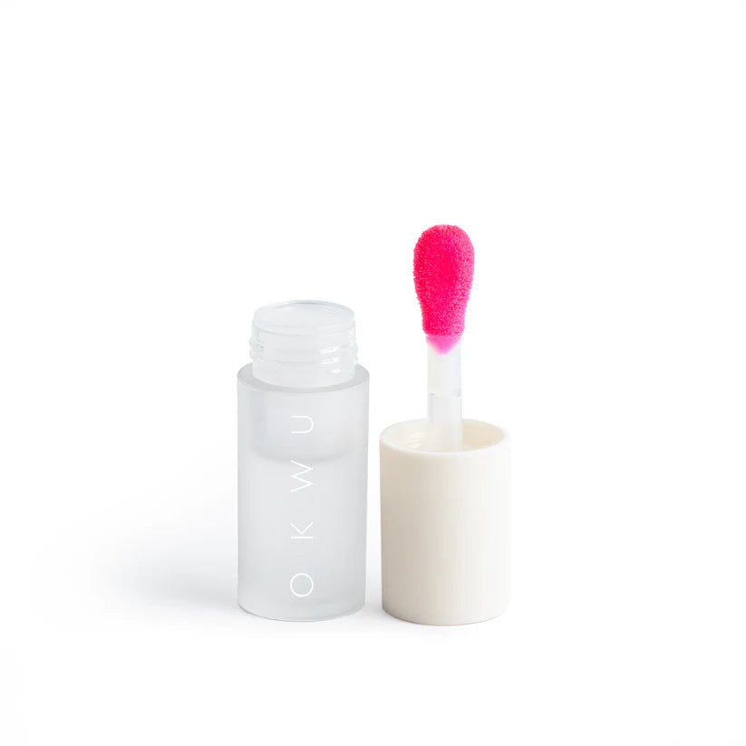 OKWU Essential Lip Oil - Aceite labial hidratante con brillo en tonos Clear y Magic