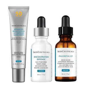 Pack Protección y Anti Manchas: Phloretin CF + Discoloration Defense + Advanced Brightening UV Defense